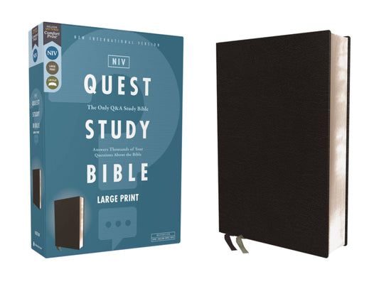 NIV Quest Study Bible, Large Print, Bonded Leather, Black